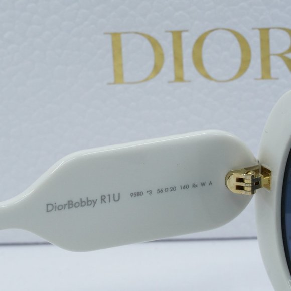 FINAL PRICE NEW DIOR DIORBOBBY R1U 95B0 IVORY BLUE SUNGLASSES - Picture 9 of 13